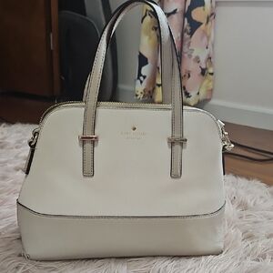 kate spade Cream Dome Satchel with Gold-Tone Accents